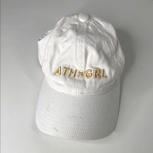 Athleta girl white and yellow embroidery ball cap hat kids